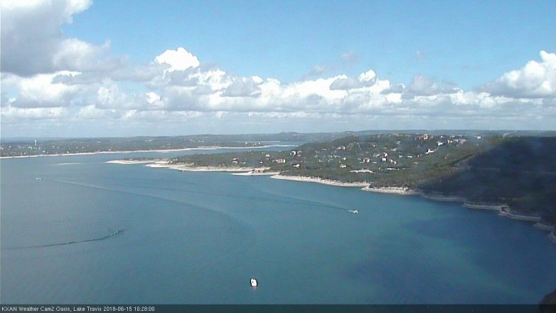 Lake Travis webcam, June 15, 2018 9:30 AM CT
