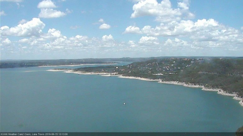 Lake Travis webcam, June 15, 2018 12:15 PM CT