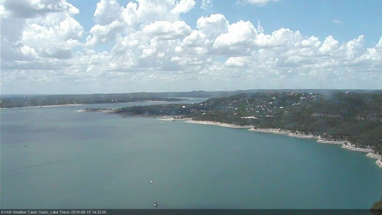 Lake Travis webcam, June 15, 2018 1:35 PM CT