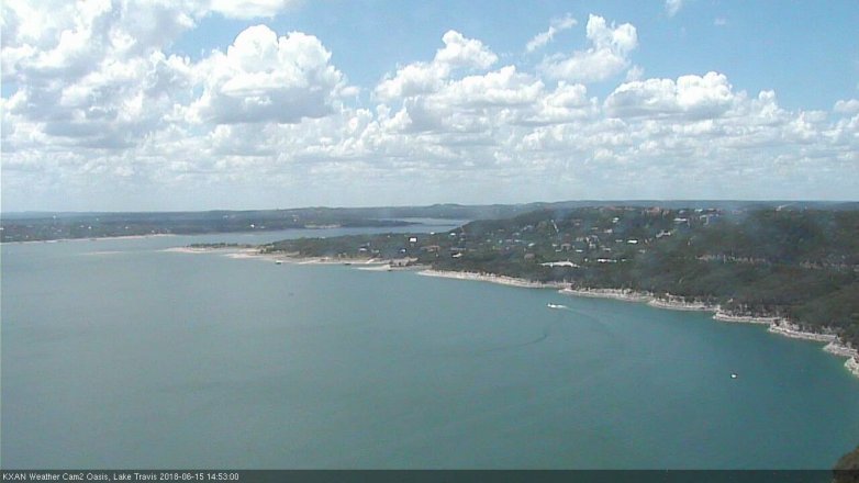 Lake Travis webcam, June 15, 2018 1:55 PM CT