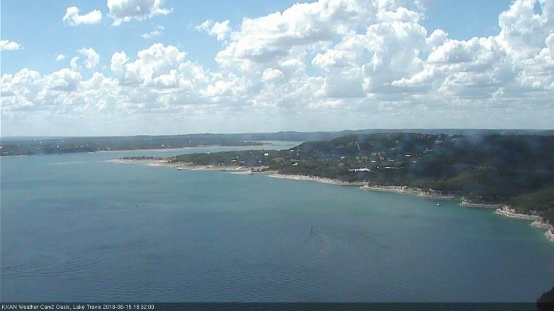 Lake Travis webcam, June 15, 2018 2:35 PM CT