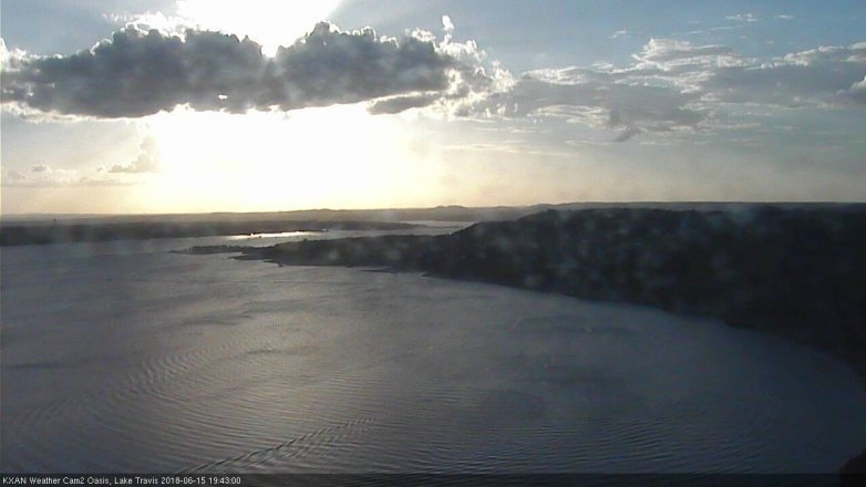 Lake Travis webcam, June 15, 2018 6:45 PM CT