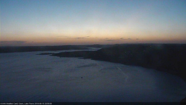 Lake Travis webcam, June 15, 2018 8:00 PM CT