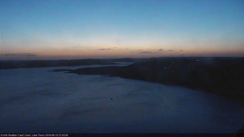 Lake Travis webcam, June 15, 2018 8:05 PM CT
