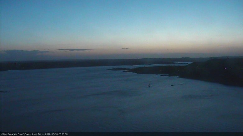 Lake Travis webcam, June 16, 2018 8:00 PM CT
