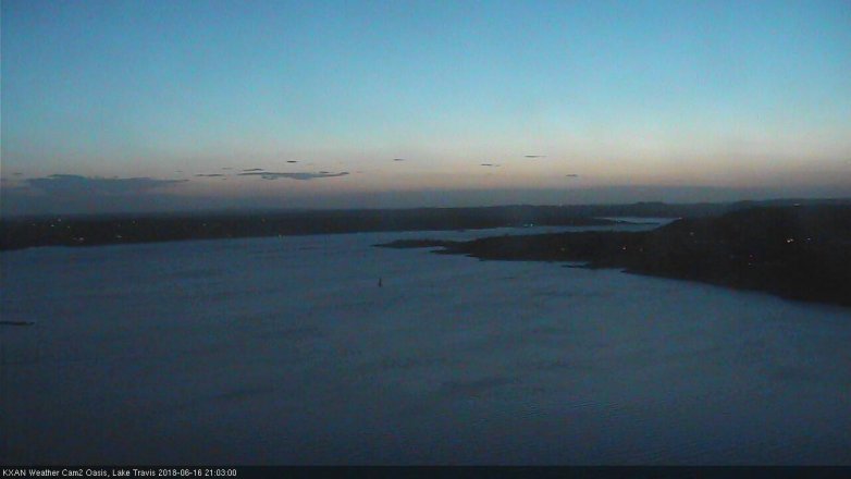 Lake Travis webcam, June 16, 2018 8:05 PM CT