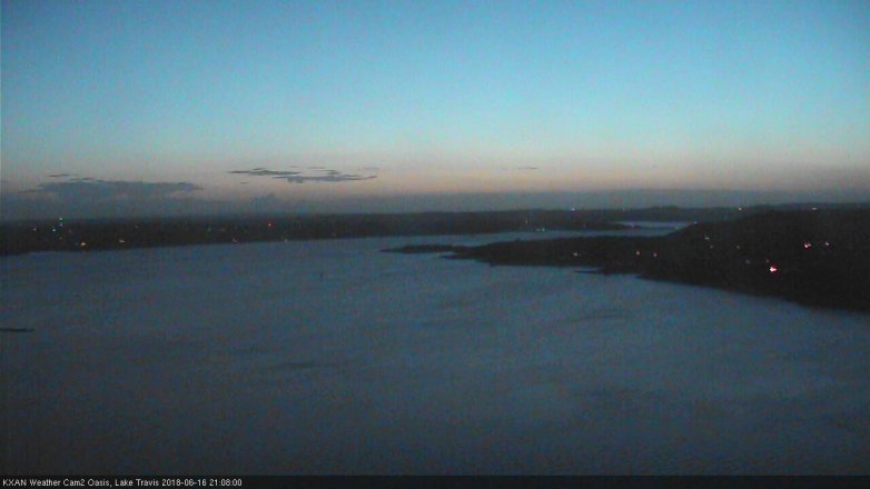 Lake Travis webcam, June 16, 2018 8:10 PM CT
