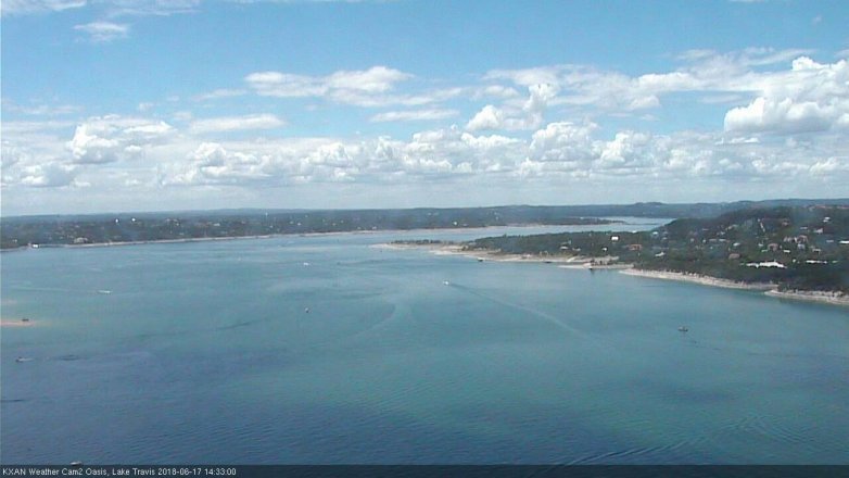 Lake Travis webcam, June 17, 2018 1:35 PM CT