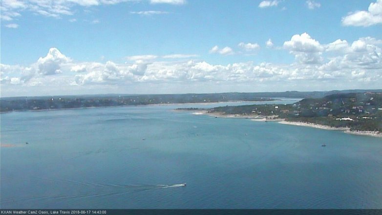 Lake Travis webcam, June 17, 2018 1:45 PM CT