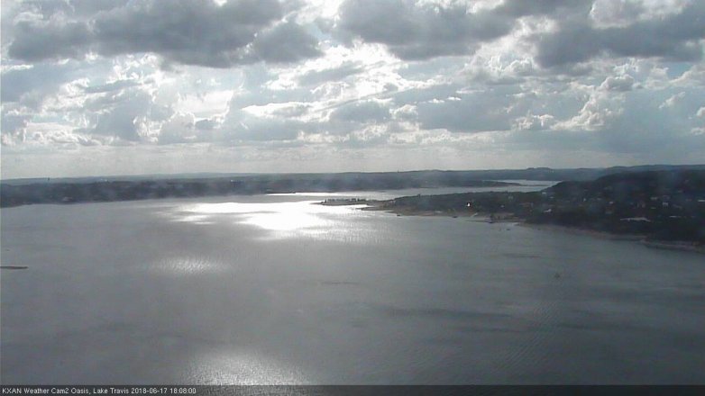 Lake Travis webcam, June 17, 2018 5:10 PM CT