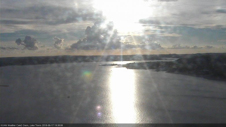 Lake Travis webcam, June 17, 2018 6:40 PM CT