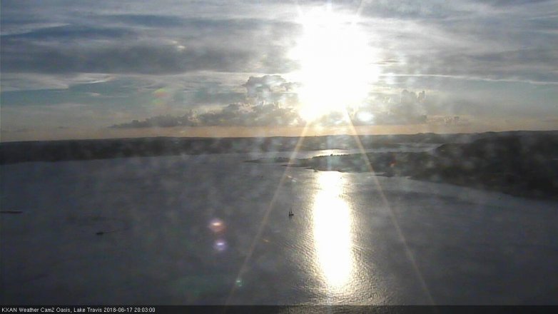Lake Travis webcam, June 17, 2018 7:05 PM CT