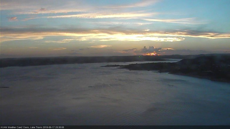 Lake Travis webcam, June 17, 2018 7:40 PM CT