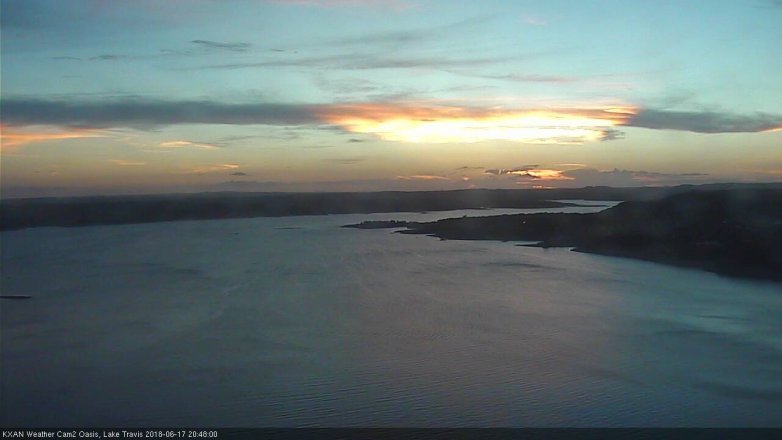 Lake Travis webcam, June 17, 2018 7:50 PM CT