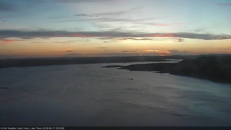 Lake Travis webcam, June 17, 2018 7:55 PM CT