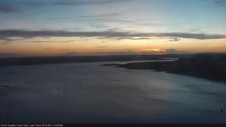 Lake Travis webcam, June 17, 2018 8:00 PM CT