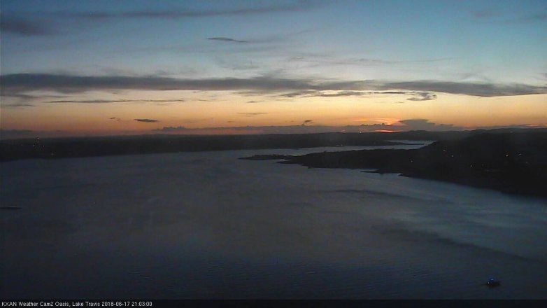 Lake Travis webcam, June 17, 2018 8:05 PM CT