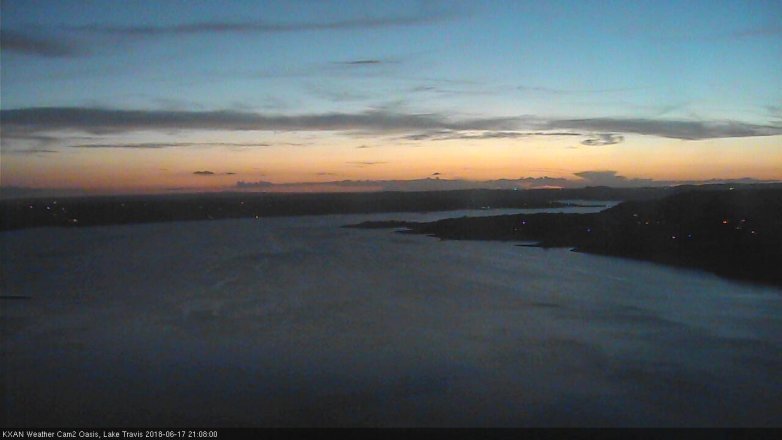 Lake Travis webcam, June 17, 2018 8:10 PM CT