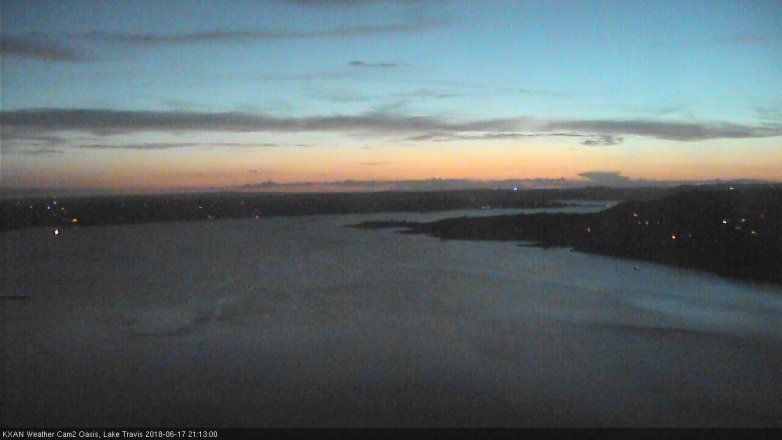 Lake Travis webcam, June 17, 2018 8:15 PM CT