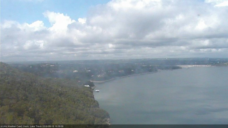 Lake Travis webcam, June 18, 2018 9:40 AM CT