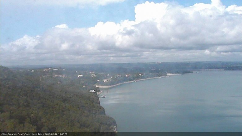 Lake Travis webcam, June 18, 2018 9:45 AM CT