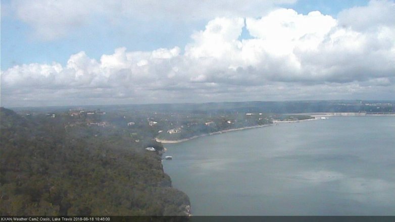 Lake Travis webcam, June 18, 2018 9:50 AM CT
