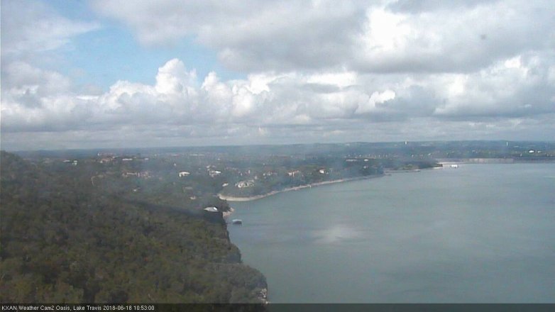 Lake Travis webcam, June 18, 2018 9:55 AM CT
