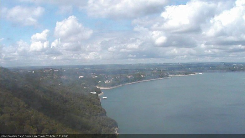 Lake Travis webcam, June 18, 2018 10:30 AM CT
