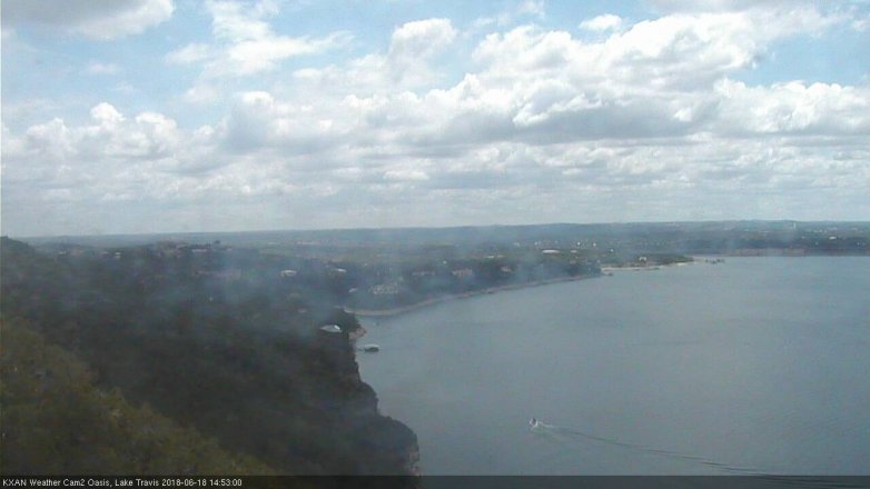 Lake Travis webcam, June 18, 2018 1:55 PM CT