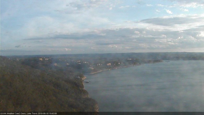 Lake Travis webcam, June 18, 2018 6:45 PM CT