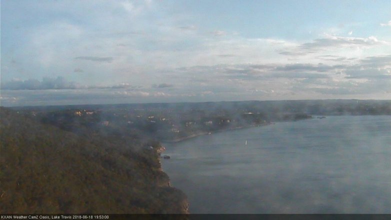 Lake Travis webcam, June 18, 2018 6:55 PM CT