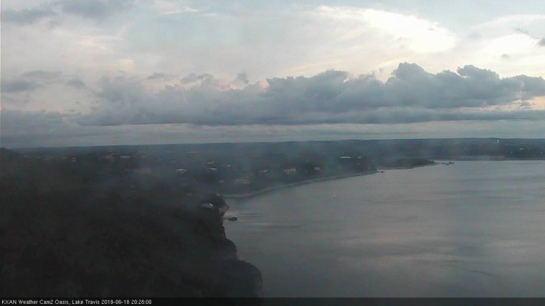 Lake Travis webcam, June 18, 2018 7:30 PM CT