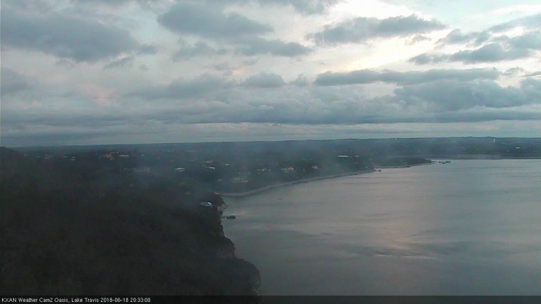 Lake Travis webcam, June 18, 2018 7:35 PM CT
