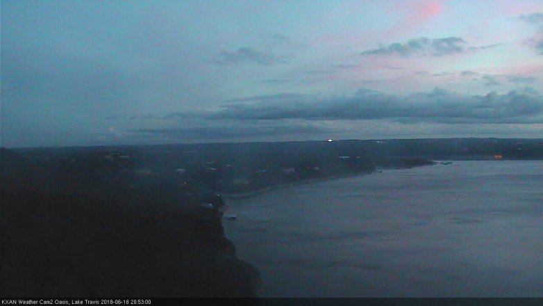 Lake Travis webcam, June 18, 2018 7:55 PM CT