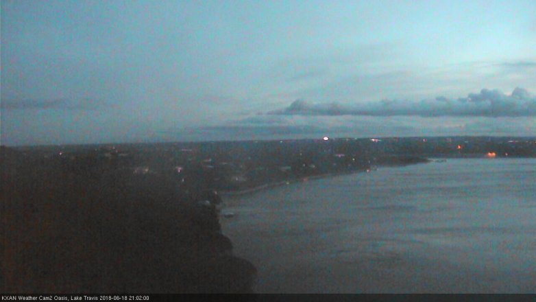 Lake Travis webcam, June 18, 2018 8:05 PM CT