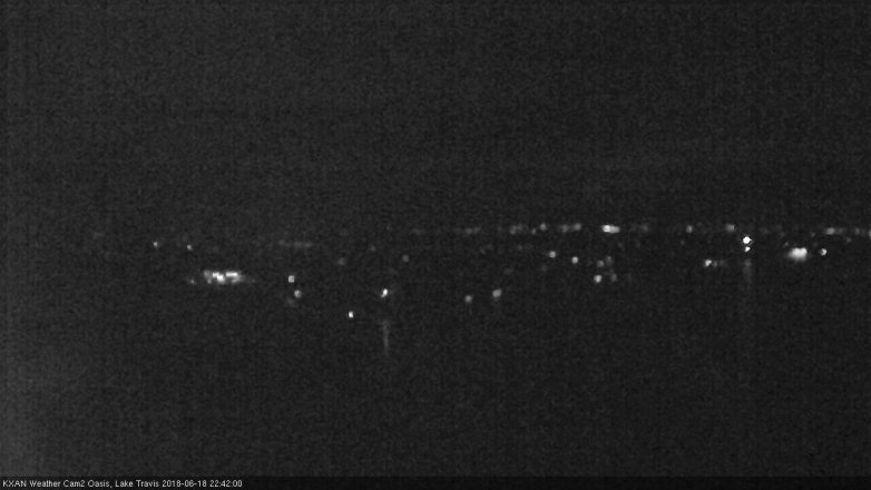 Lake Travis webcam, June 18, 2018 9:45 PM CT