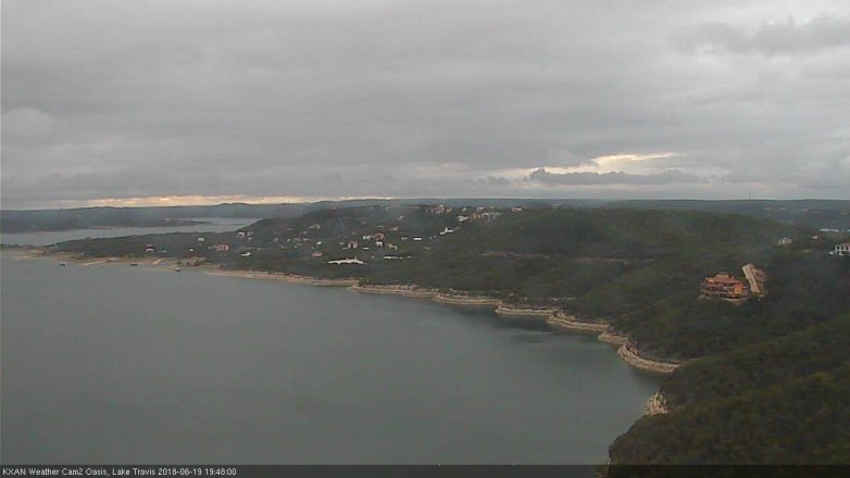 Lake Travis webcam, June 19, 2018 6:50 PM CT