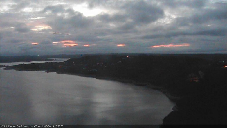 Lake Travis webcam, June 19, 2018 8:00 PM CT