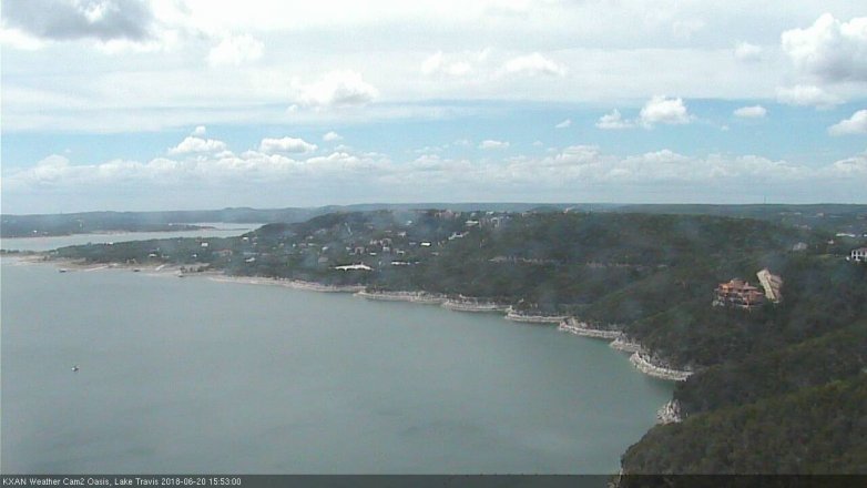 Lake Travis webcam, June 20, 2018 2:55 PM CT