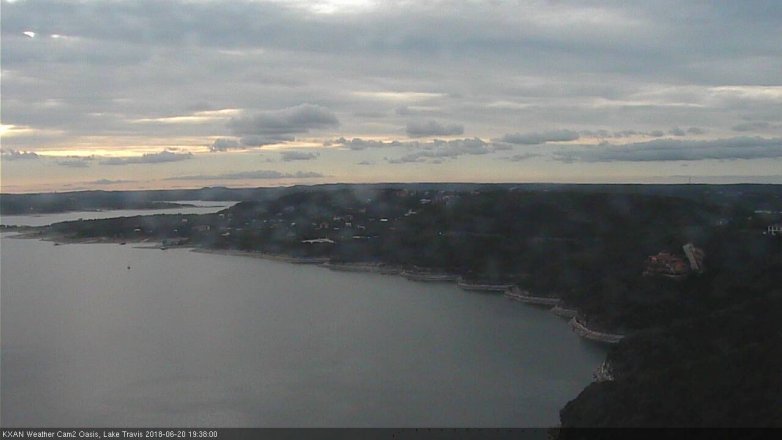Lake Travis webcam, June 20, 2018 6:40 PM CT