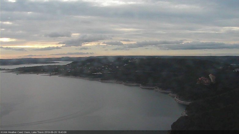 Lake Travis webcam, June 20, 2018 6:45 PM CT