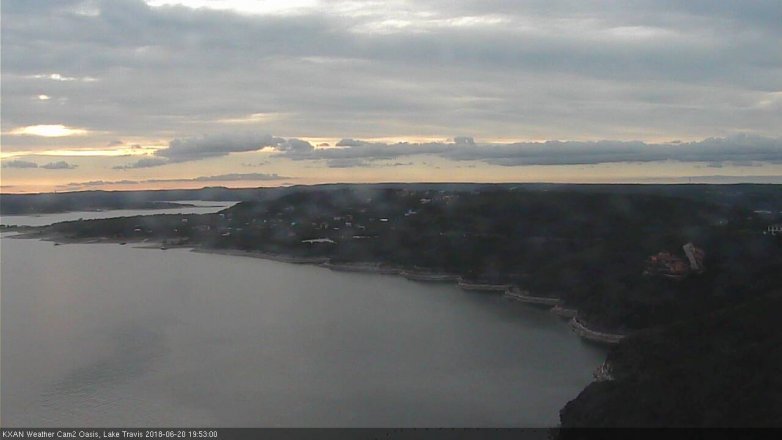 Lake Travis webcam, June 20, 2018 6:55 PM CT