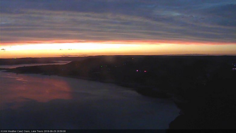 Lake Travis webcam, June 20, 2018 8:00 PM CT