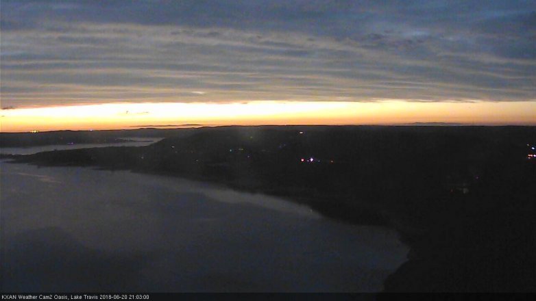 Lake Travis webcam, June 20, 2018 8:05 PM CT
