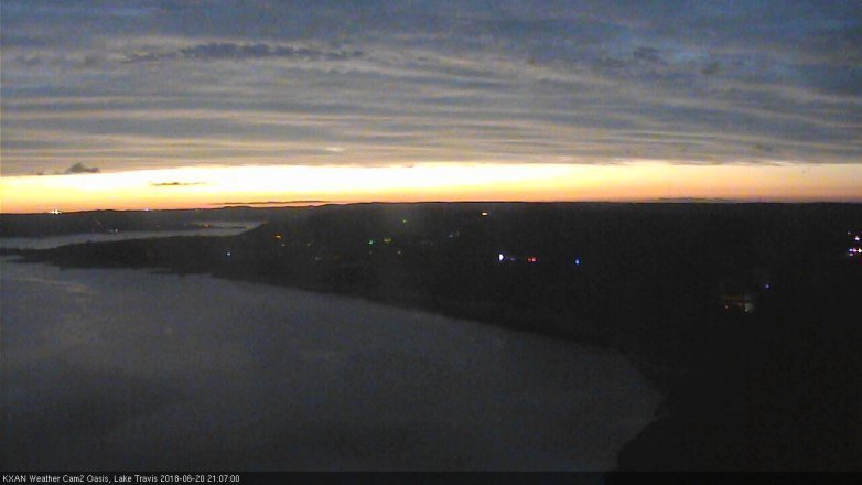 Lake Travis webcam, June 20, 2018 8:10 PM CT
