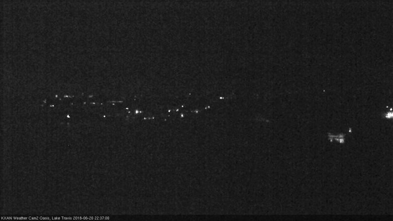 Lake Travis webcam, June 20, 2018 9:40 PM CT
