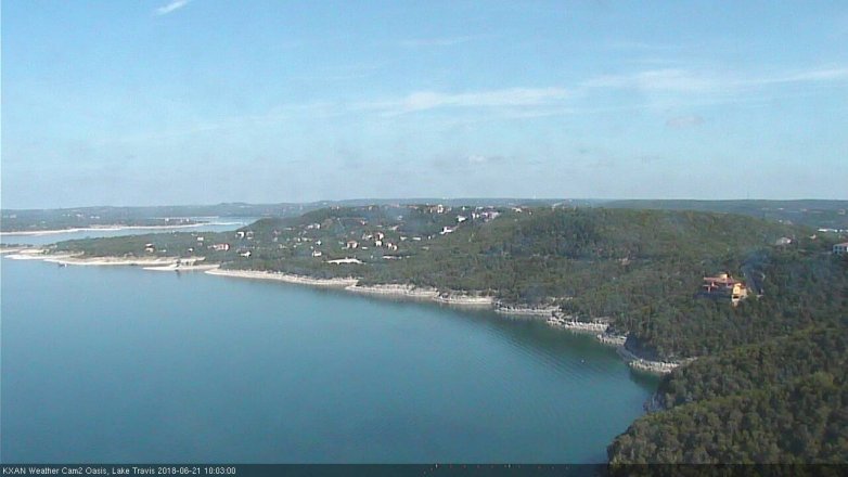 Lake Travis webcam, June 21, 2018 9:05 AM CT