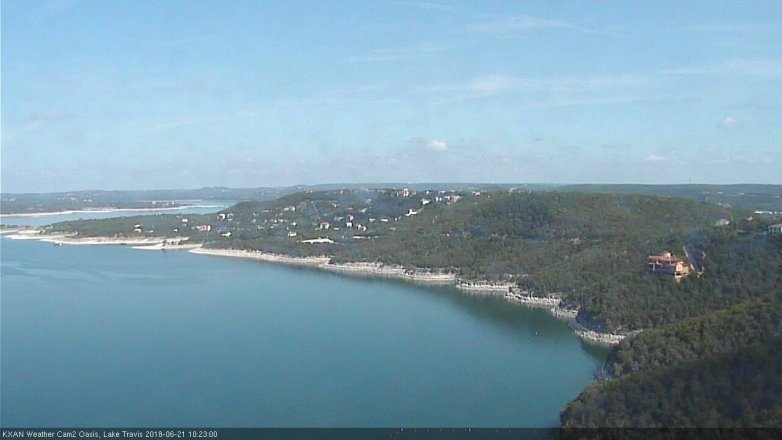 Lake Travis webcam, June 21, 2018 9:25 AM CT