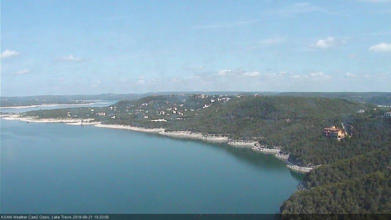 Lake Travis webcam, June 21, 2018 9:35 AM CT