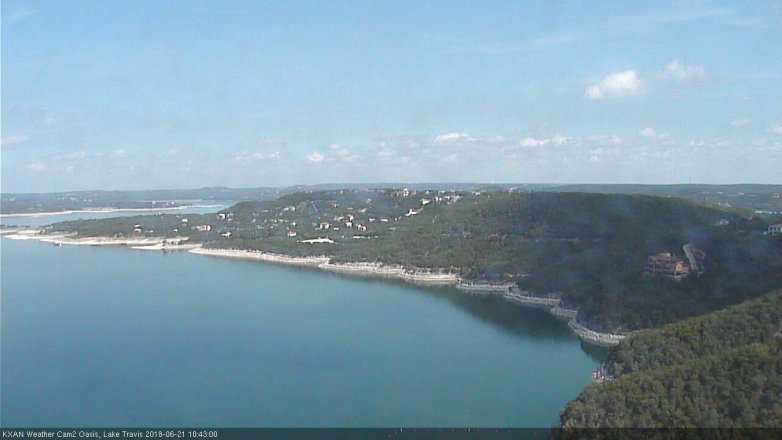 Lake Travis webcam, June 21, 2018 9:45 AM CT